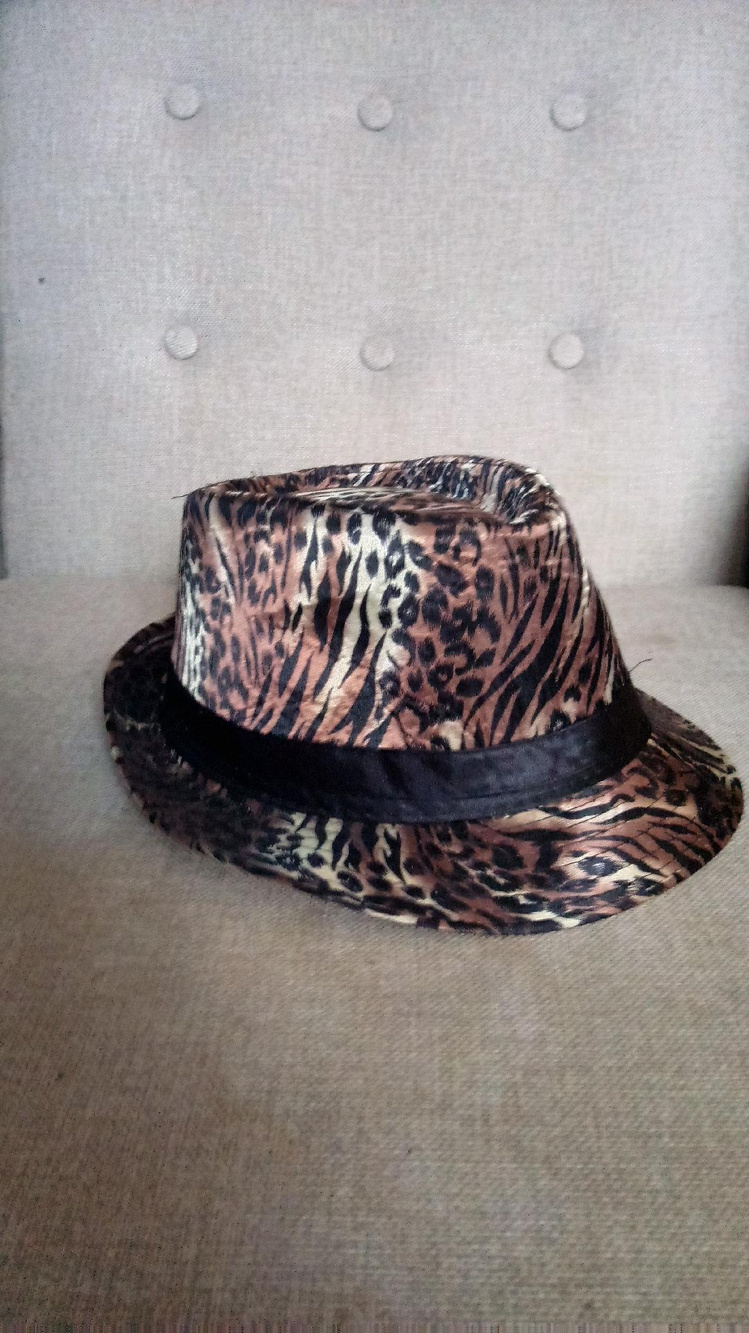 South Style South Beach Leopard Print Fedora Hat Black Band...Accessories 2